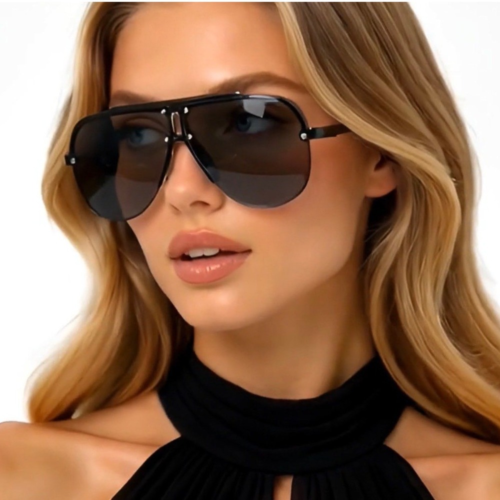 Women Sunglasses‎ Dark Black Lens Sports Light Weight Comfortable Style Elegant